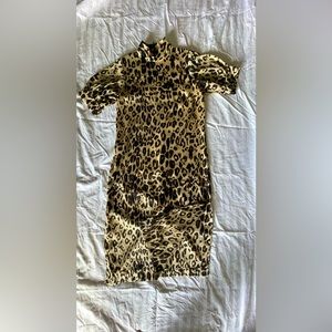 Zara leopard dress with side slits size S